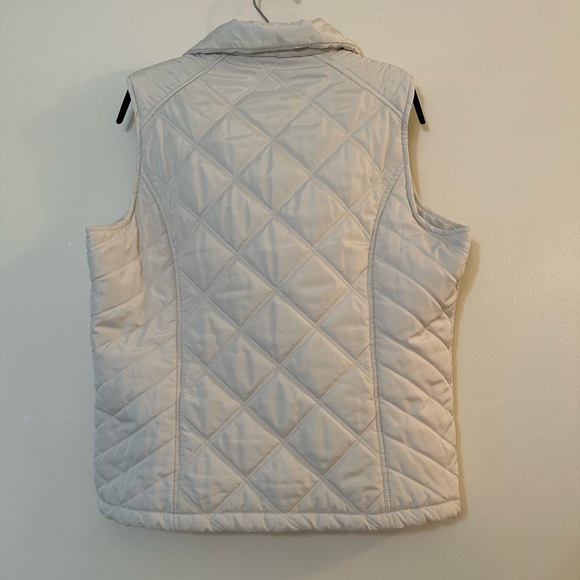 Izod Ivory Quilted Vest With Zip Front and Front Slip-In Pockets Size L - Picture 2 of 5
